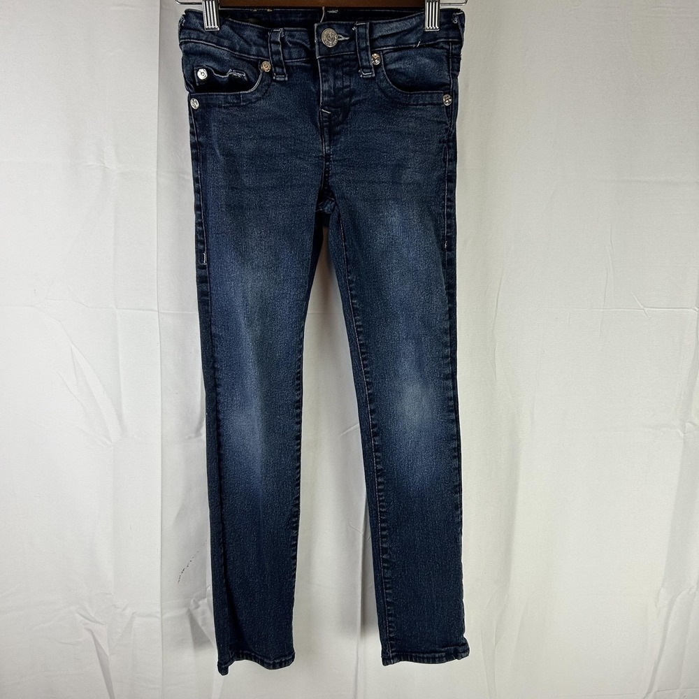 True Religion Geno Jeans Boys 10 Blue Slim Straight Stretch Denim W24 L25